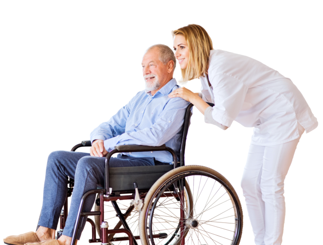 caregiver and elderly senior